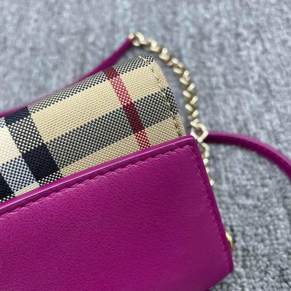 100% Authentic Burberry Henley Pink/Brown Leather Shoulder Bag - Picture 9 of 15